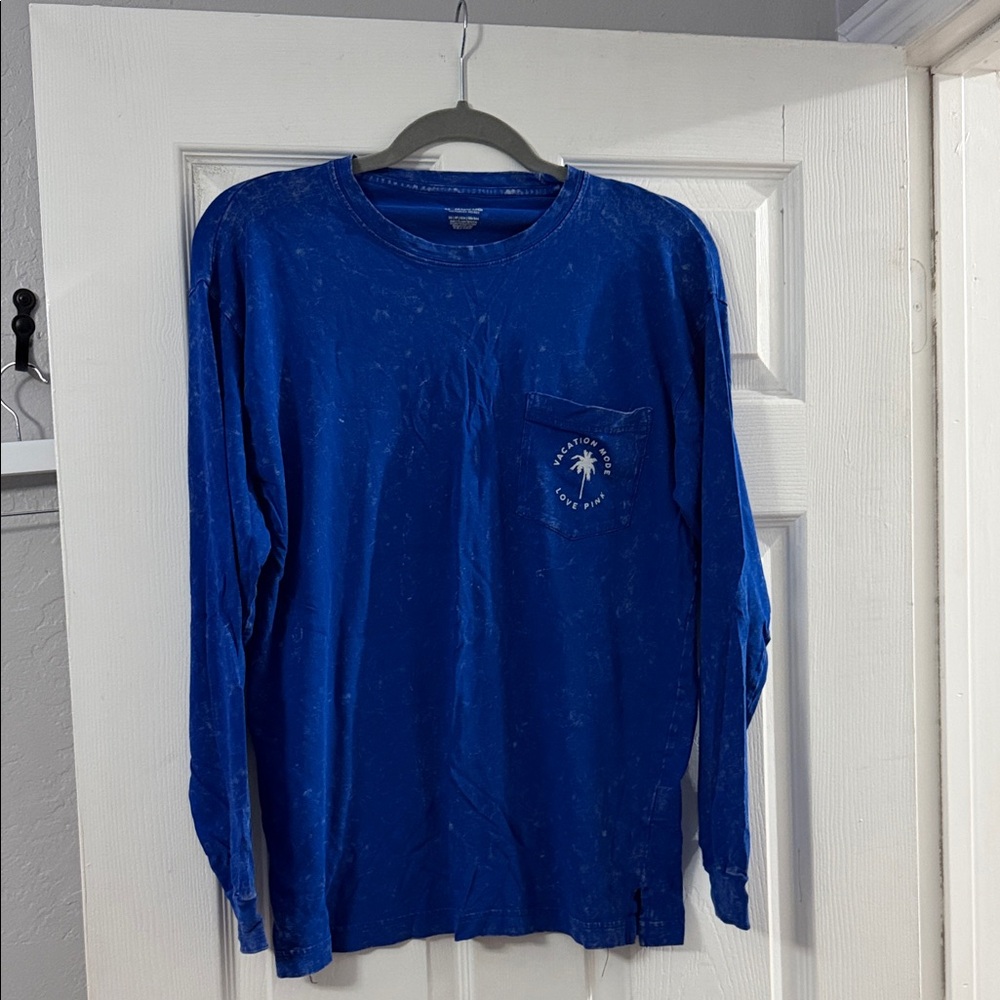 PINK Victoria's Secret Deep Blue Long Sleeve Tee